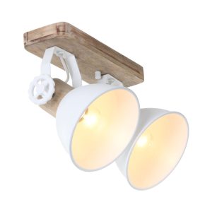 Mexlite spot gearwood – 2 lichts – 32x 17 cm – wit Mexlite spot gearwood – 2 lichts – 32x 17 cm – wit