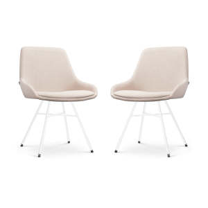 Nolon Noa-Isa Eetkamerstoelen Set van 2 – Beige – Wit Nolon Noa-Isa Eetkamerstoelen Set van 2 – Beige – Wit