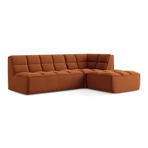 LaMiaSofa Modulaire hoekbank rechts Belluno – velours – terracotta – 2 LaMiaSofa Modulaire hoekbank rechts Belluno – velours – terracotta – 2