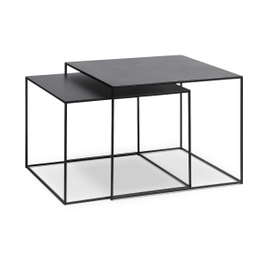Olivine Sammie Set van 2 Metalen Bijzettafels – Zwart Olivine Sammie Set van 2 Metalen Bijzettafels – Zwart