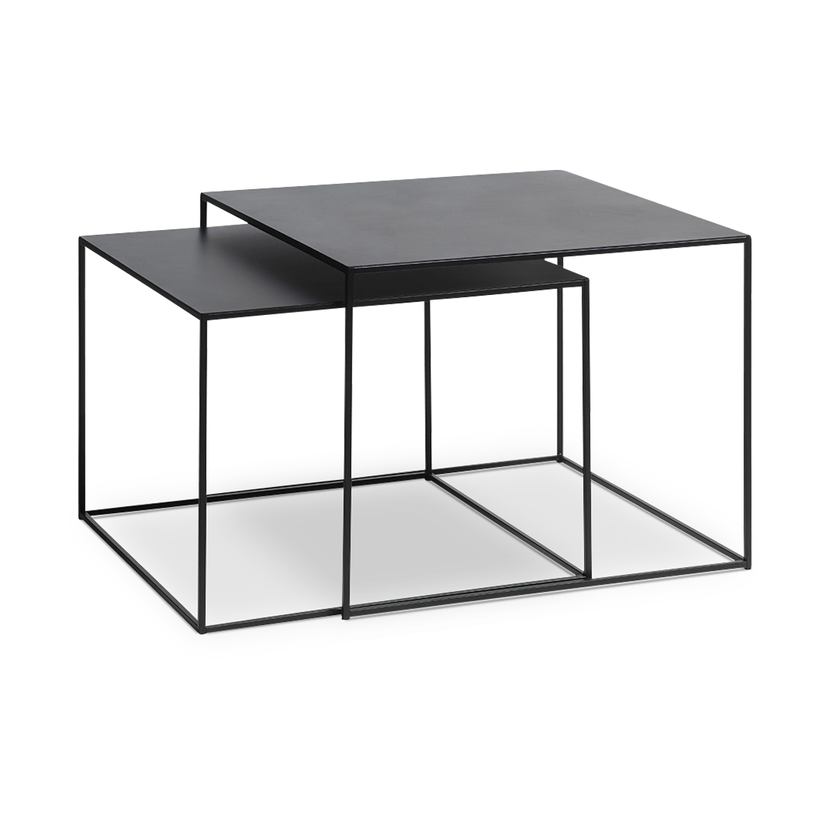 Olivine Sammie Set van 2 Metalen Bijzettafels - Zwart