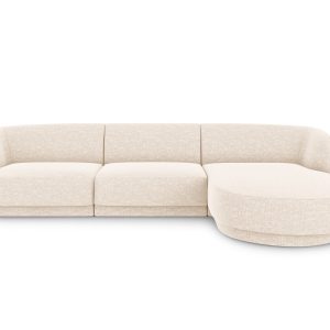 Micadoni rechter hoekbank Miley 4-zits, chenille, lichtbeige – 156×255 Micadoni rechter hoekbank Miley 4-zits, chenille, lichtbeige – 156×255