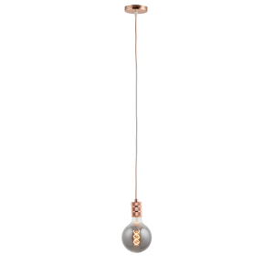 Lighto | Pendel Rosé Goud | Inclusief Lichtbron Rookglas | Retro | 1.5 Lighto | Pendel Rosé Goud | Inclusief Lichtbron Rookglas | Retro | 1.5