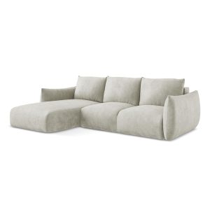 LaMiaSofa hoekbank links Savona – chenille stof – parel – 242x162x90 LaMiaSofa hoekbank links Savona – chenille stof – parel – 242x162x90