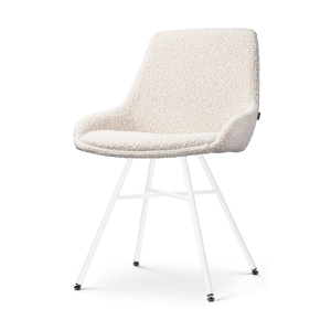 Nolon Noa-Isa Eetkamerstoel Bouclé Beige – Stof – Wit Onderstel Nolon Noa-Isa Eetkamerstoel Bouclé Beige – Stof – Wit Onderstel
