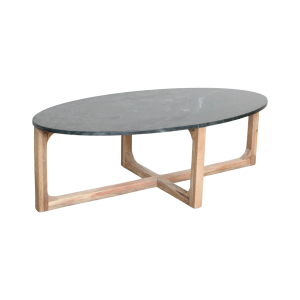 Ovale marmeren salontafel – Groen – 120x60x38 cm Ovale marmeren salontafel – Groen – 120x60x38 cm