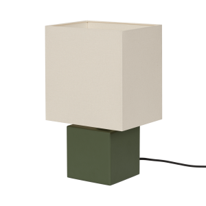 noo.ma Zam tafellamp – Forest Green, geometrisch design met houten voe noo.ma Zam tafellamp – Forest Green, geometrisch design met houten voe