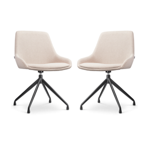 Nolon Nola-Isa Draaibare Eetkamerstoelen Beige – Zwart – 2x Nolon Nola-Isa Draaibare Eetkamerstoelen Beige – Zwart – 2x