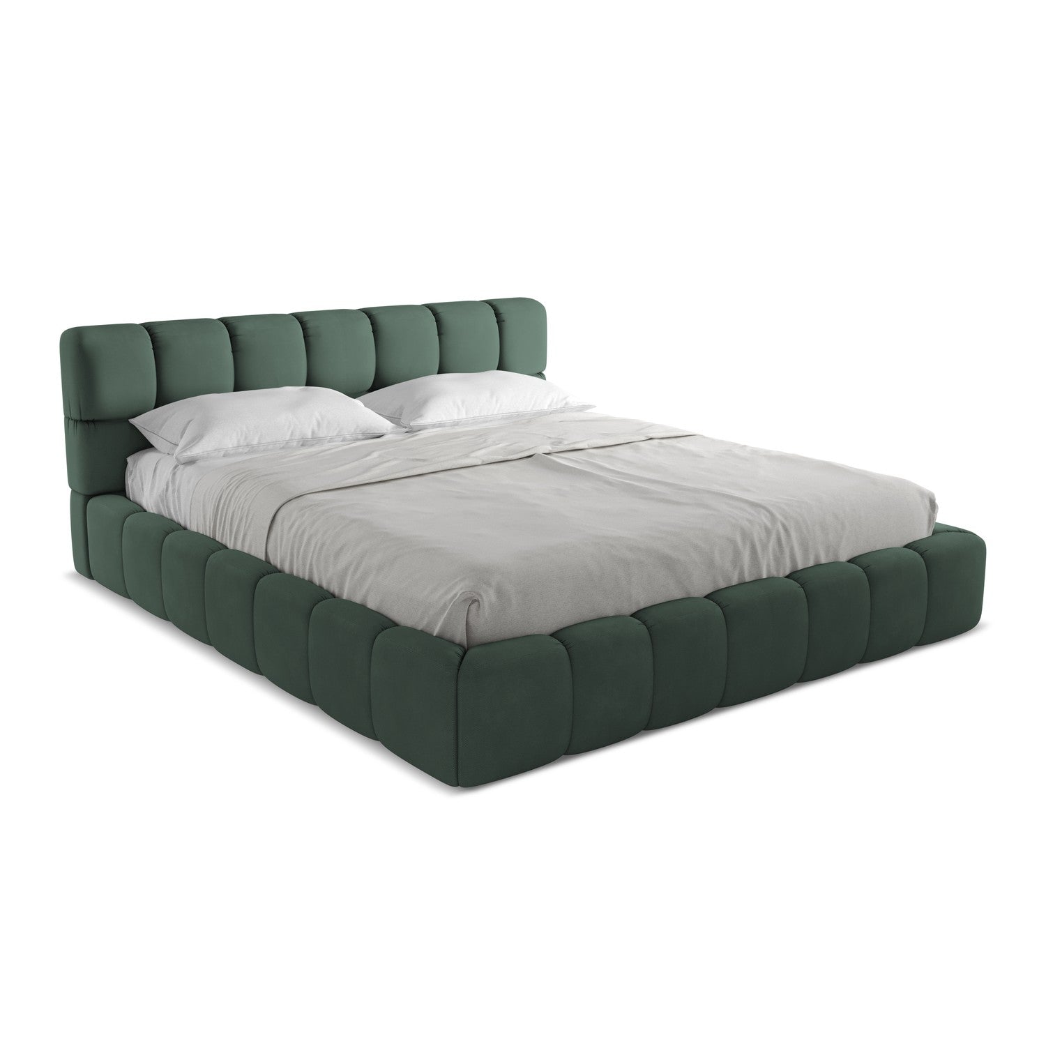 LaMiaSofa Bed met opbergruimte Roma - chenille stof - groente - 200x22