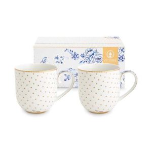 Pip Studio Mokken – Royal – Wit – 200ml – Set van 2 Pip Studio Mokken – Royal – Wit – 200ml – Set van 2