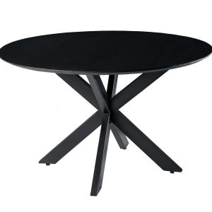 Livingfurn eetkamertafel Oslo – Acasia Hout – 120 cm – zwart