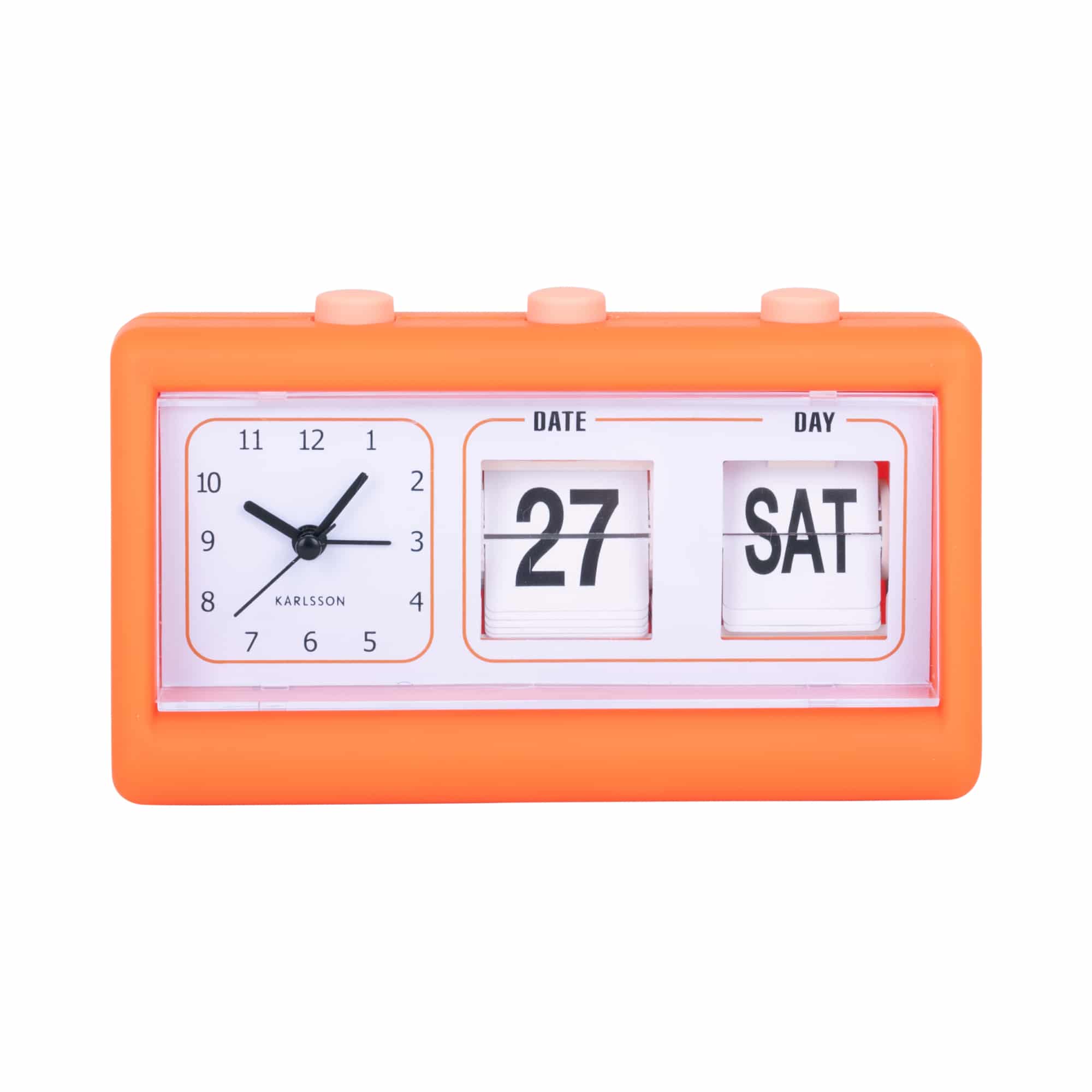 Karlsson wekker Data Flip - oranje - 19x6.4x11.5cm - Vaderdag - Vaderd