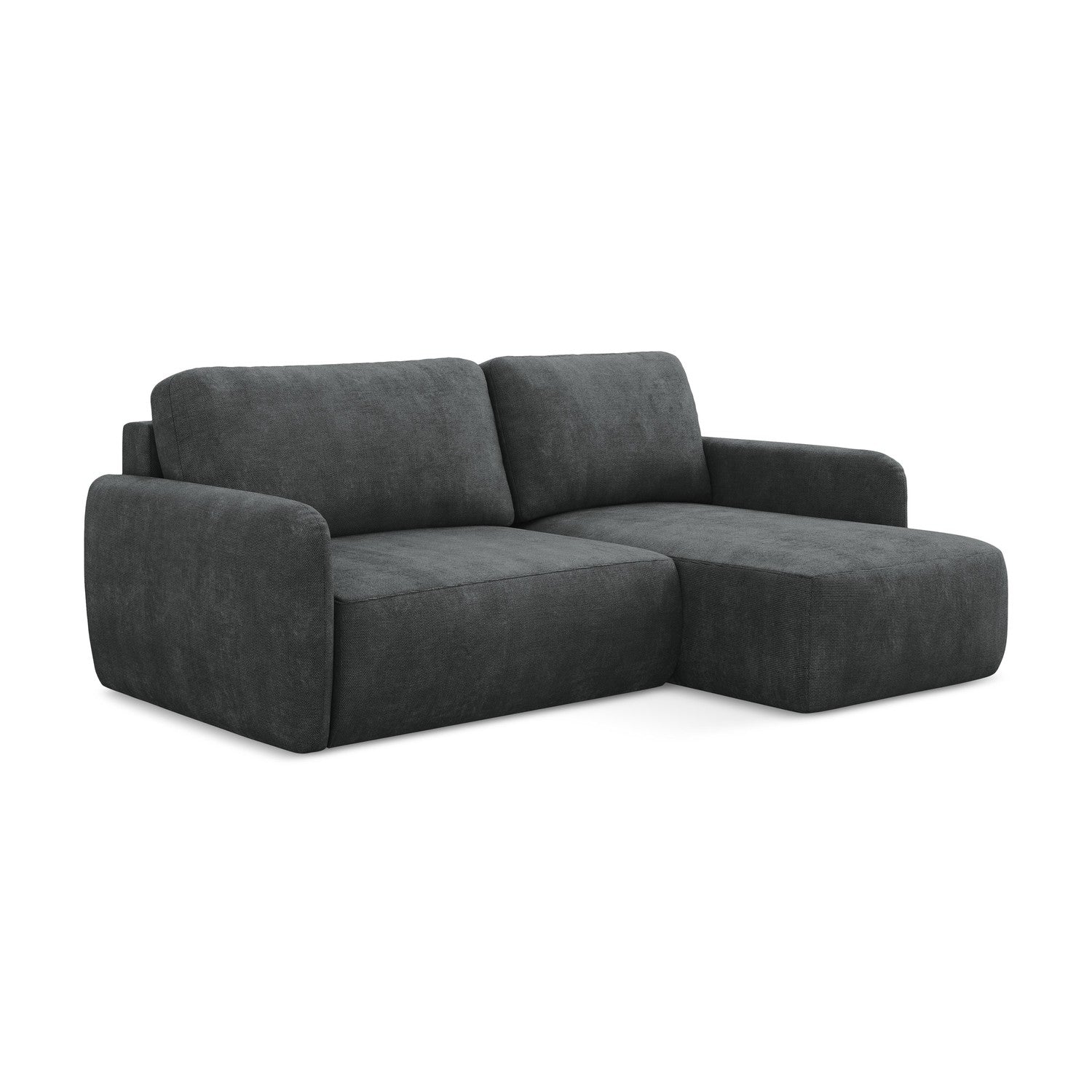 LaMiaSofa hoekbank rechts Corle - chenille stof - donkergrijs - 207x14