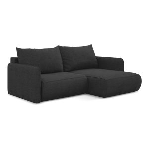 LaMiaSofa hoekbank rechts Palermo – chenille stof – antraciet – 207×14