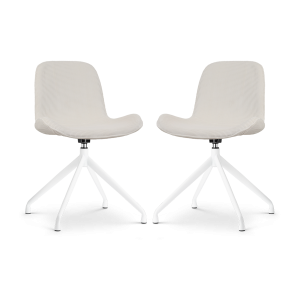 Nolon Nola-Fé Draaibare Eetkamerstoelen Set van 2 Rib Crème – Wit Nolon Nola-Fé Draaibare Eetkamerstoelen Set van 2 Rib Crème – Wit