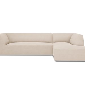 Micadoni rechter hoekbank Ruby 4-zits, structurele stof, beige – 180×2 Micadoni rechter hoekbank Ruby 4-zits, structurele stof, beige – 180×2