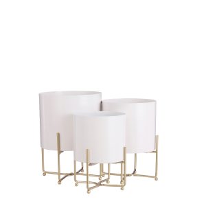 Mica Decorations Aries Bloempot op Standaard – Set van 3 – H32 x Ø24 c Mica Decorations Aries Bloempot op Standaard – Set van 3 – H32 x Ø24 c