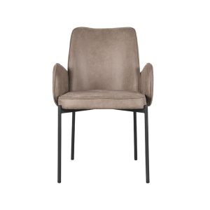 LABEL51 Eetkamerstoel Joni – Taupe – Zithoogte 49cm – Set van 2 LABEL51 Eetkamerstoel Joni – Taupe – Zithoogte 49cm – Set van 2