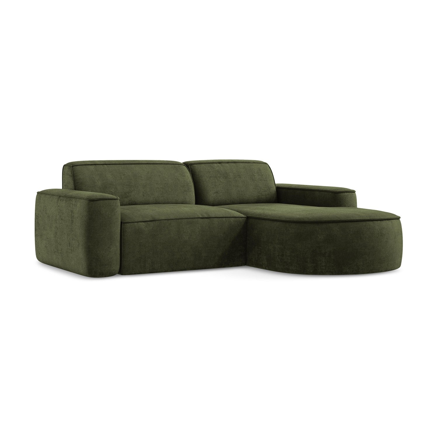 LaMiaSofa hoekbank rechts Melissa - chenille stof - olijf - 224x166x70