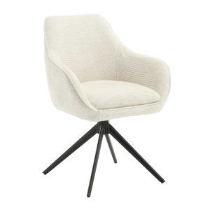 Livingfurn eetkamerstoel Thomas Sand – wit – stof – set van 2 Livingfurn eetkamerstoel Thomas Sand – wit – stof – set van 2