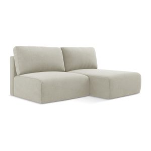 LaMiaSofa hoekbank rechts Ostia – textuurstof – lichtbeige – 210x149x7