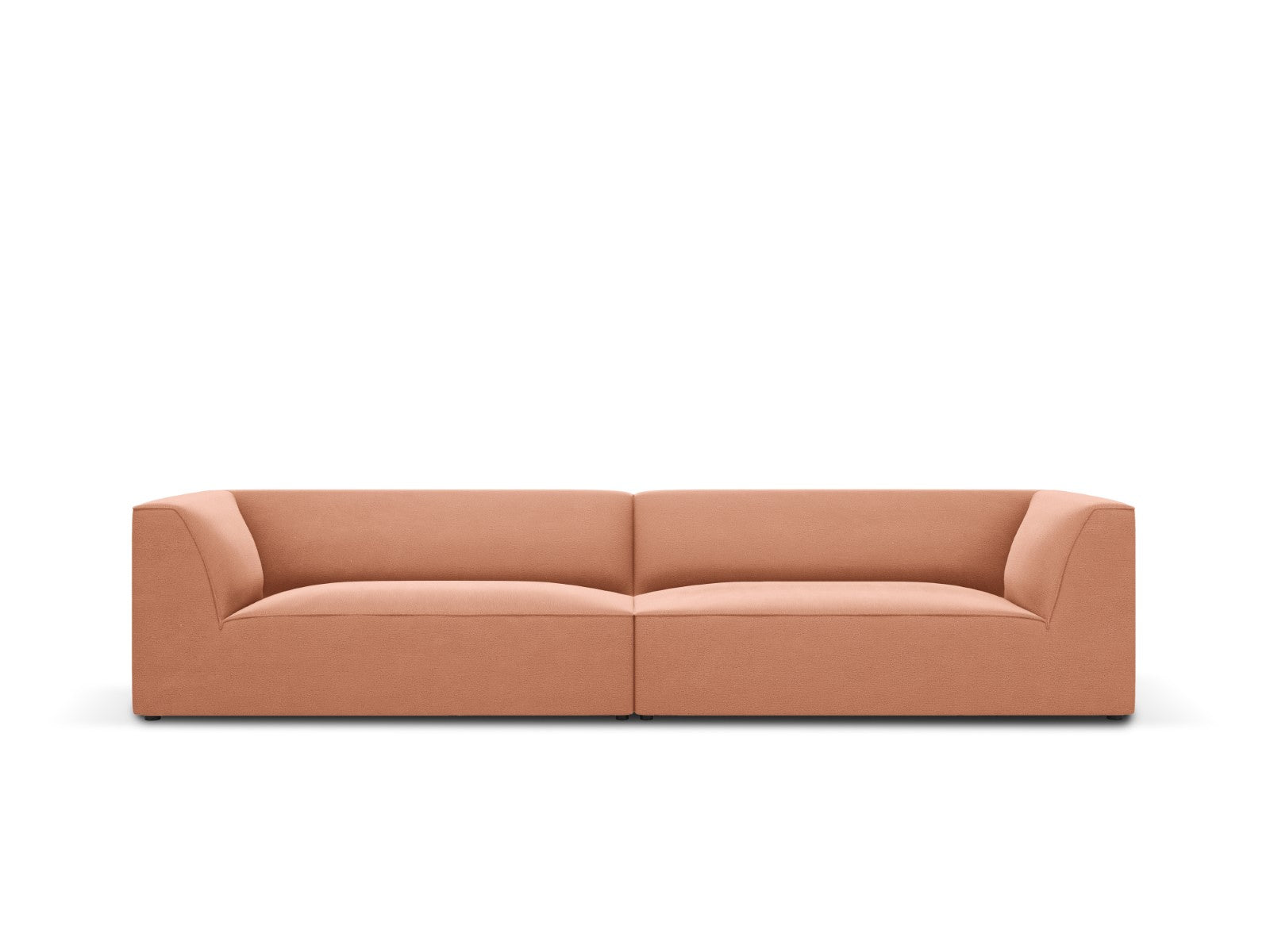 Micadoni Bank Ruby 4-zits, flueel, roze - 93x302x69cm