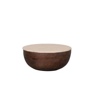 LABEL51 Salontafel Bowl – Travertin Hout – 70x70x30cm LABEL51 Salontafel Bowl – Travertin Hout – 70x70x30cm