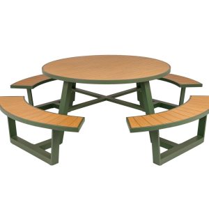 MaximaVida ronde aluminium picknicktafel Bermuda Ø 250 cm olijfgroen MaximaVida ronde aluminium picknicktafel Bermuda Ø 250 cm olijfgroen