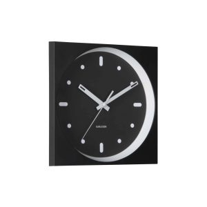 Karlsson wandklok Incesante Square – zwart – 25x25x25cm – Paddenstoell