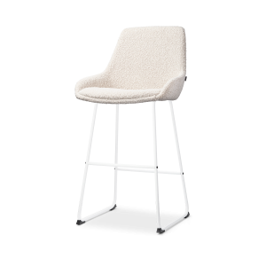 Nolon Nino-Isa Barkruk Bouclé Beige – Stof – Wit Onderstel – 75 cm Nolon Nino-Isa Barkruk Bouclé Beige – Stof – Wit Onderstel – 75 cm