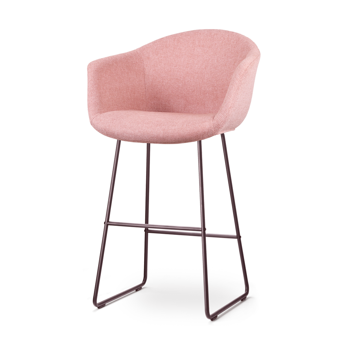 Nolon Nino-Otis Barkruk Zacht Roze - met Armleuning - Zwart - 75 cm