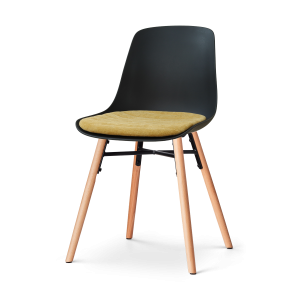 Nolon Nena-Liv eetkamerstoel zwart met warm oker zitkussen – houten on Nolon Nena-Liv eetkamerstoel zwart met warm oker zitkussen – houten on
