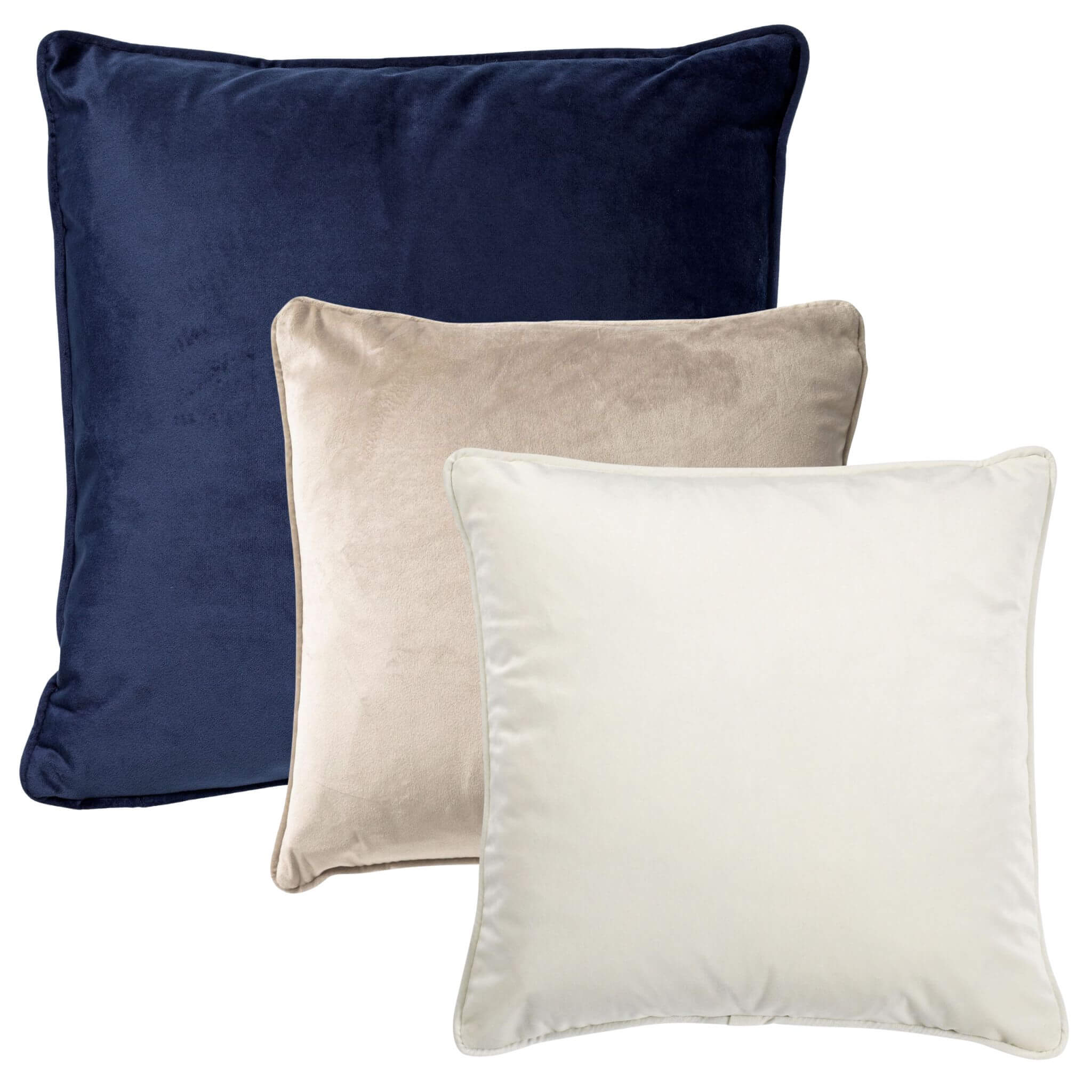 KUSSENSET - 3-delig - Velvet Layers - 60x60 cm, 45x45 cm - inclusief b