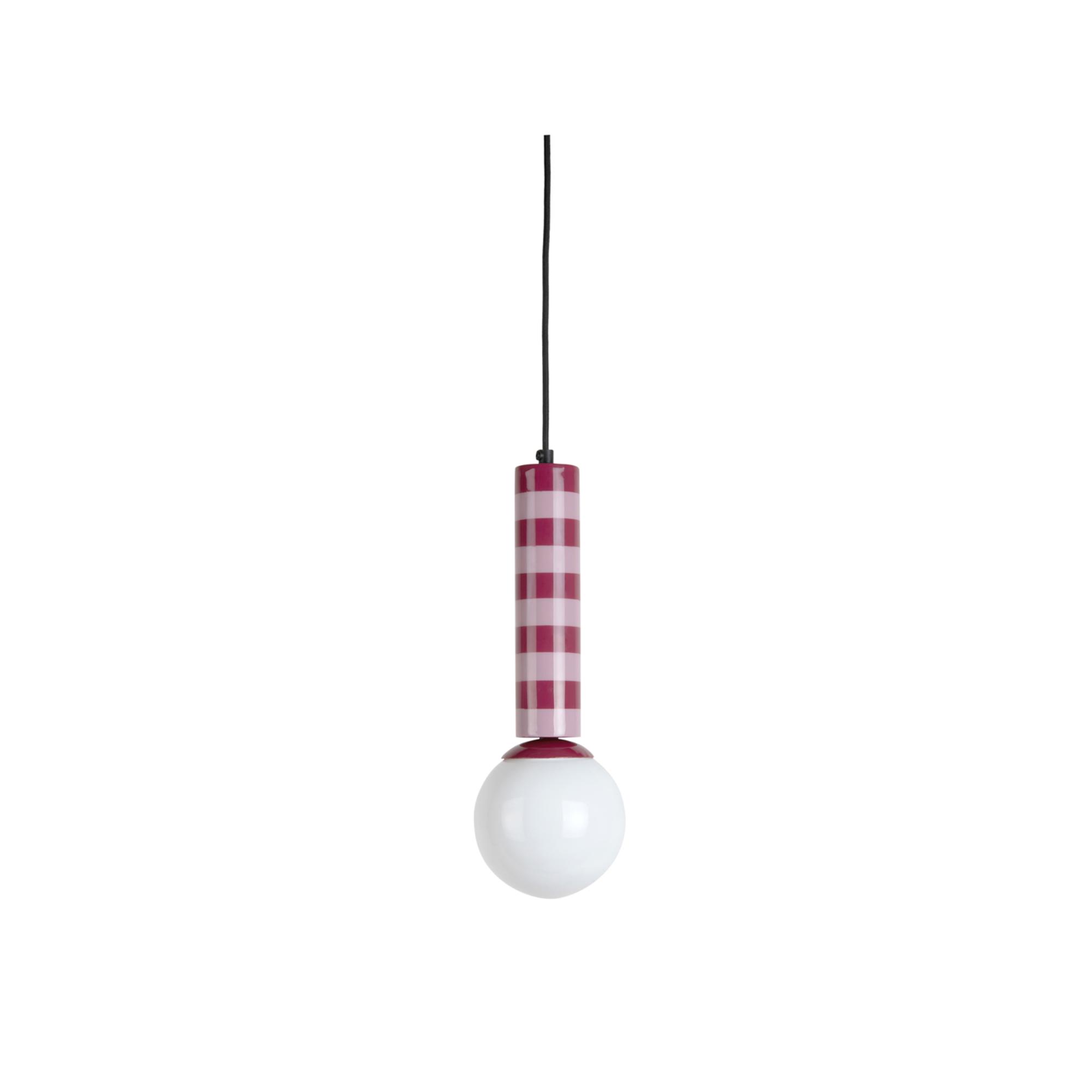 Leitmotiv hanglamp Rayado - paars - 12x12x38cm - Paddenstoellamp