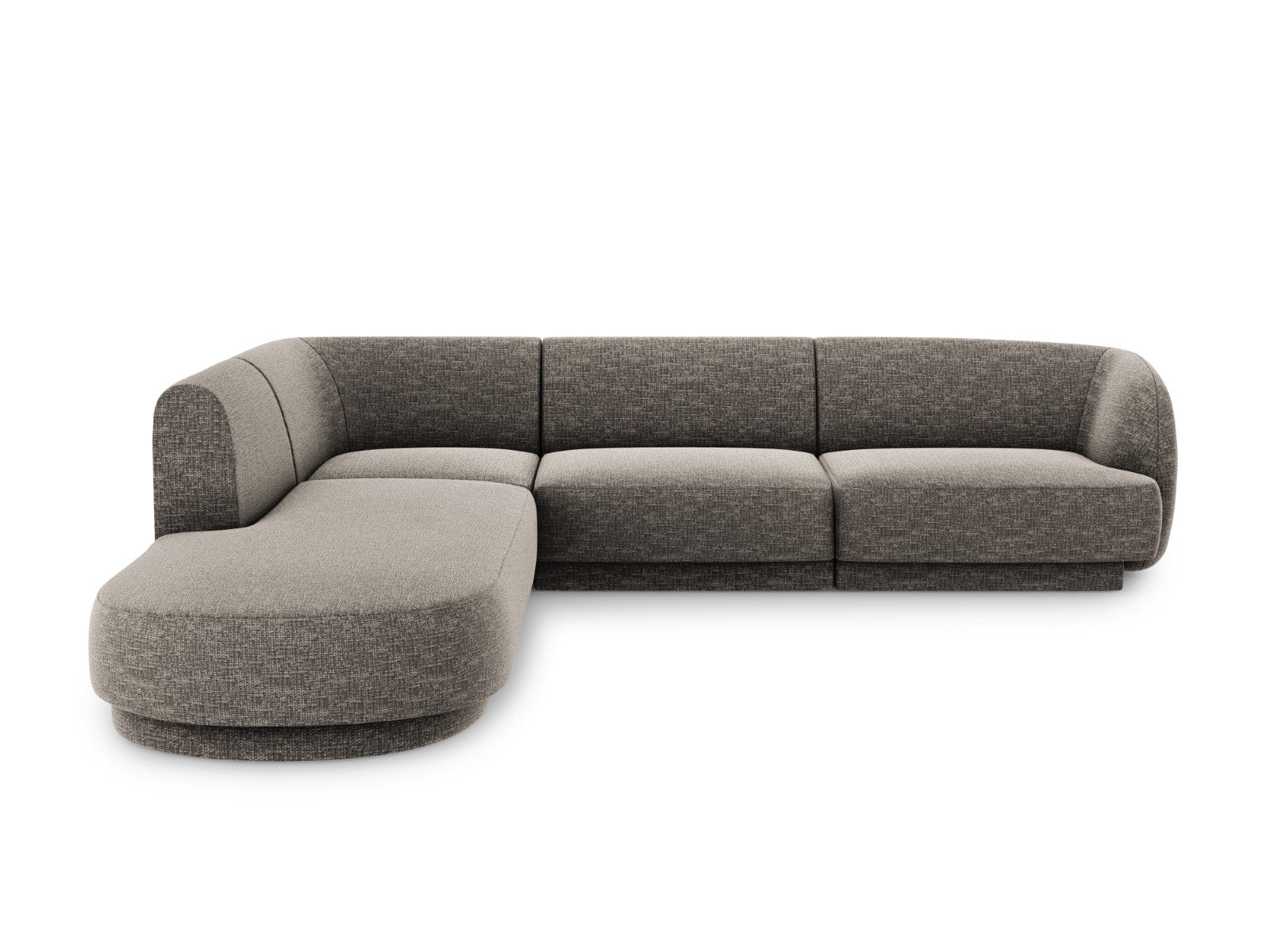 Micadoni linker hoekbank Miley 6-zits, chenille, grijs - 248x255x70cm
