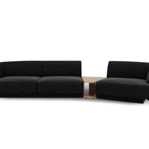 Micadoni Rechte modulaire bank Miley 3-zits, chenille, zwart – 126×303 Micadoni Rechte modulaire bank Miley 3-zits, chenille, zwart – 126×303