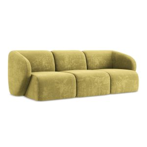 LaMiaSofa 3-zits bank Cervo – chenille stof – limoengroen – 244x94x75