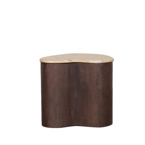 LABEL51 Salontafel Davi – Travertin/Hout – 40x30x45cm LABEL51 Salontafel Davi – Travertin/Hout – 40x30x45cm