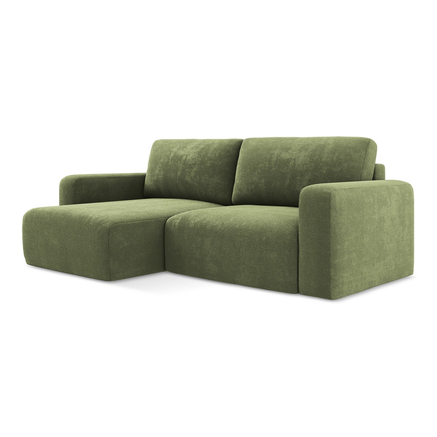 LaMiaSofa hoekbank links Ostia - chenille stof - groente - 244x149x79