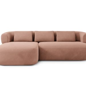 Micadoni linker hoekbank Jenny 5-zits, flueel terracotta – 145x225x73c Micadoni linker hoekbank Jenny 5-zits, flueel terracotta – 145x225x73c