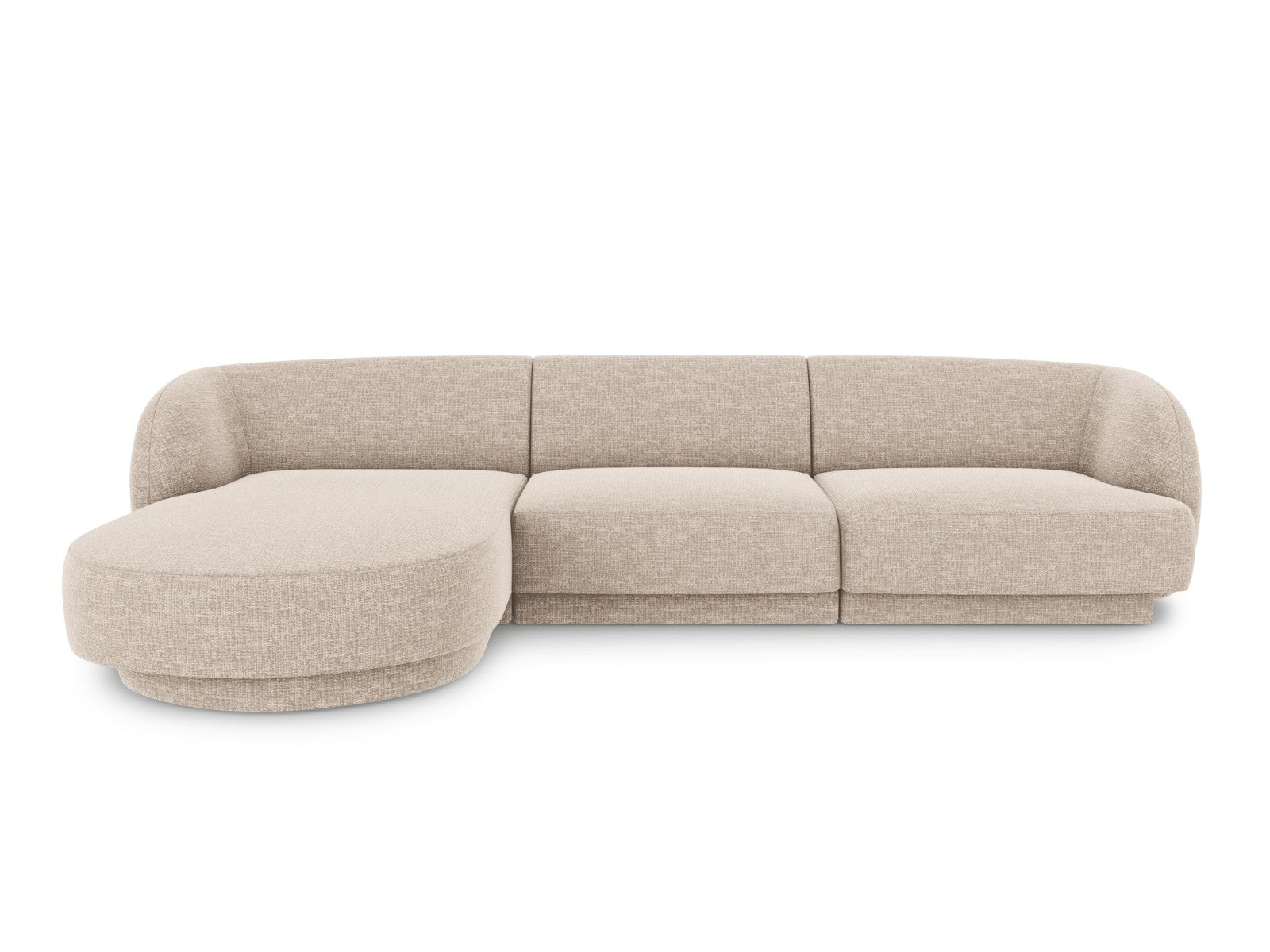Micadoni linker hoekbank Miley 4-zits, structurele stof beige - 156x25