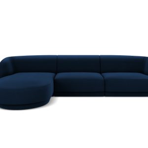 Micadoni linker hoekbank Miley 4-zits, flueel, koningsblauw – 156x255x Micadoni linker hoekbank Miley 4-zits, flueel, koningsblauw – 156x255x