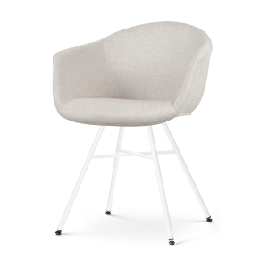 Nolon Noa-Otis eetkamerstoel beige – met armleuning – wit Nolon Noa-Otis eetkamerstoel beige – met armleuning – wit