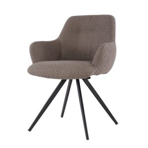 Livingfurn eetkamerstoel Doreen – boucle – Brown – 2 stuks Livingfurn eetkamerstoel Doreen – boucle – Brown – 2 stuks