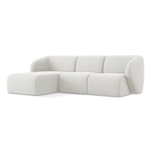 LaMiaSofa hoekbank links Cervo – bouclé – wit – 248x166x96