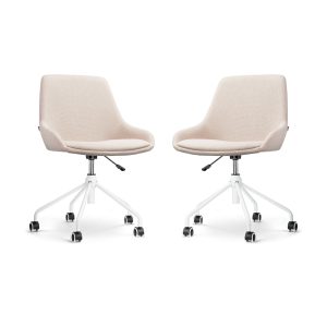 Nolon Nout-Isa Bureaustoelen Set van 2 – Beige – Wit Nolon Nout-Isa Bureaustoelen Set van 2 – Beige – Wit
