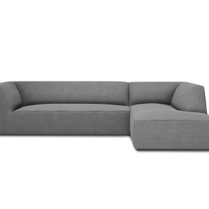 Micadoni rechter hoekbank Ruby 4-zits, structurele stof, grijs – 180×2 Micadoni rechter hoekbank Ruby 4-zits, structurele stof, grijs – 180×2