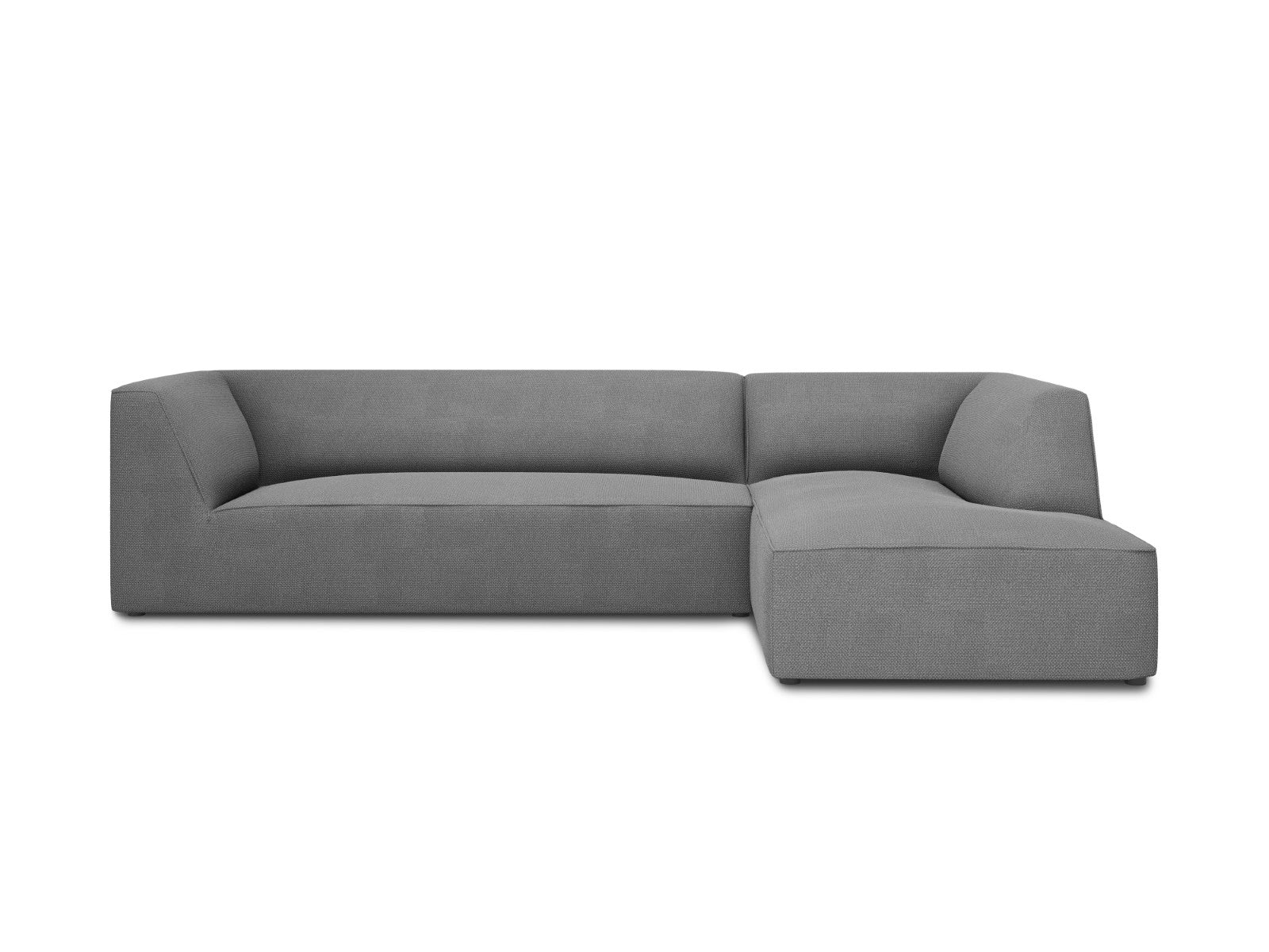 Micadoni rechter hoekbank Ruby 4-zits, structurele stof, grijs - 180x2