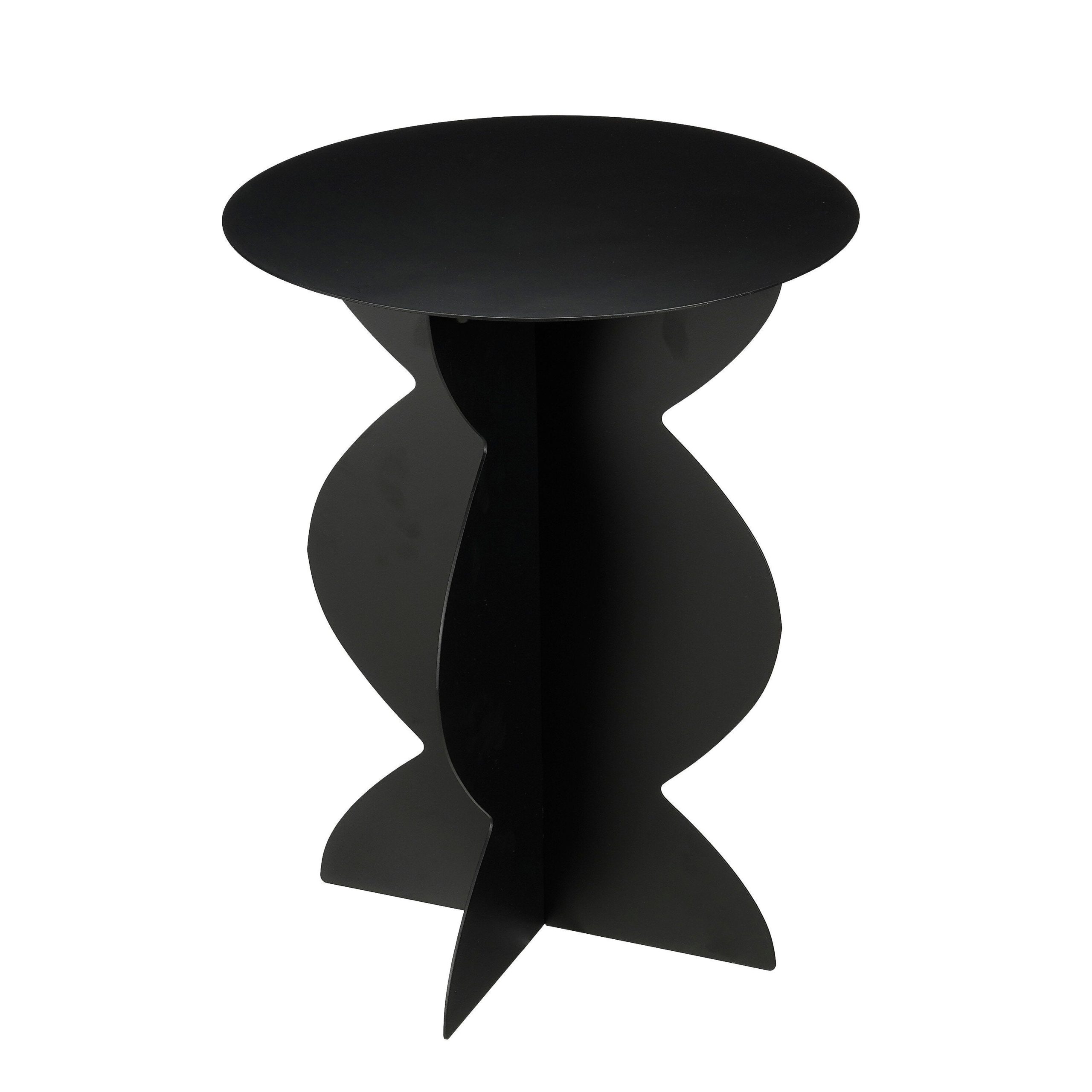 Mica Decorations Rafi Bijzettafel - H50 x Ø40 cm - IJzer - Zwart