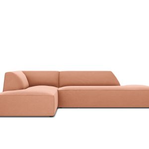 Micadoni linker hoekbank Ruby 4-zits, flueel, roze – 180x273x69cm Micadoni linker hoekbank Ruby 4-zits, flueel, roze – 180x273x69cm